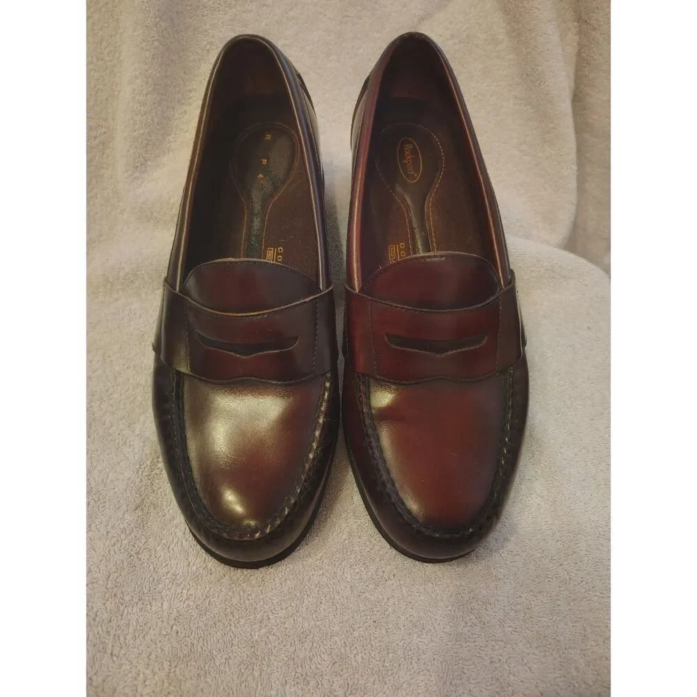 Rockport Comfort Dress Brown Leather Penny Loafers Men's Size 11W DMX